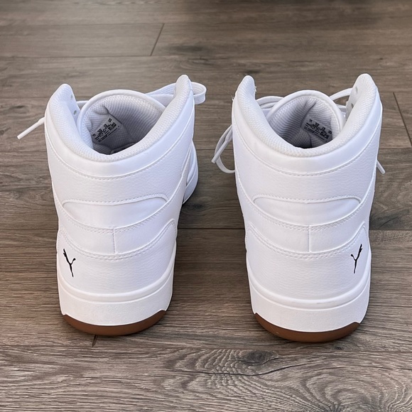 PUMA MENS REBOUND MID SNEAKER - WHITE / SIZE 12 - Picture 5 of 9
